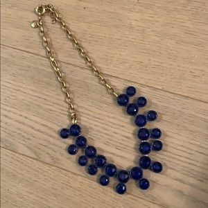 J.CREW DOUBLE BRÛLÉE COBALT CRYSTAL NECKLACE